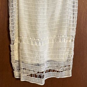 LYSSE WHITE CROCHET PENCIL SKIRT